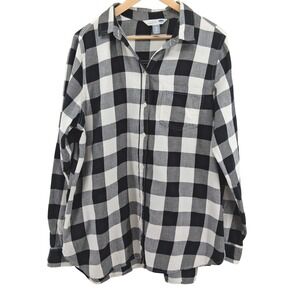 Old Navy The Classic Shirt XXL Tall Grand Mens Buffalo Plaid Flannel Black Check